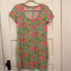 Lily Pulitzer Pink Flamingo M Dress Tropical